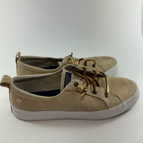 Sperry Women's Gold Crest Vibe Textile Sparkle Sneaker Size 9.5 STS99252 - Picture 3 of 9